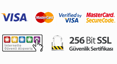 Güvenli alışveriş - Visa, MasterCard, 256 Bit SSL