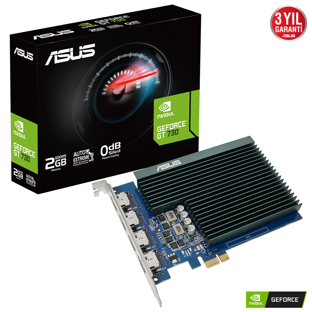 ASUS GT730-4H-SL-2GD5 2GB Geforce GT730 DDR5 64bit 4xHDMI 16x Ekran Kartı - 30225