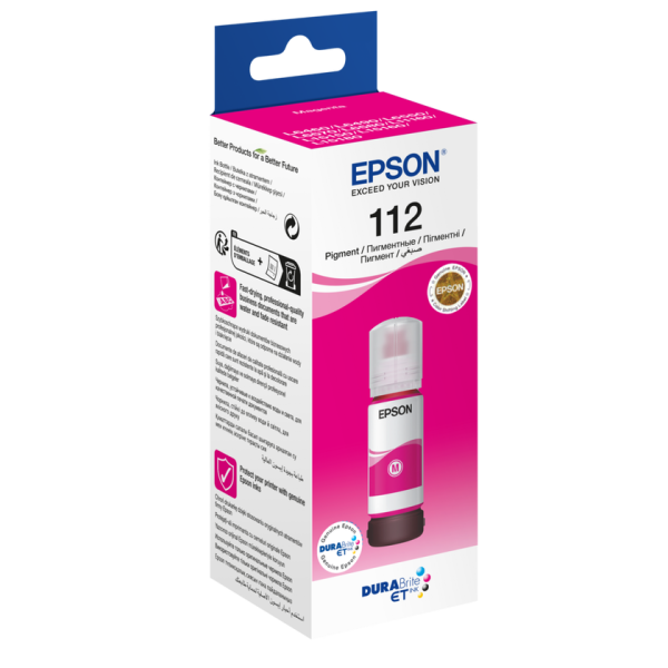 EPSON T06C34 (112) EcoTank Magenta Kırmızı Şişe Mürekkep 70 ml - C13T06C34A