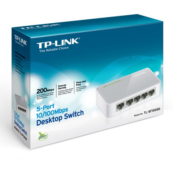 Tp-Link TL-SF1005D 5-Port 10/100 Mbps Desktop Switch (Plastik Kasa) - net.hub.0075