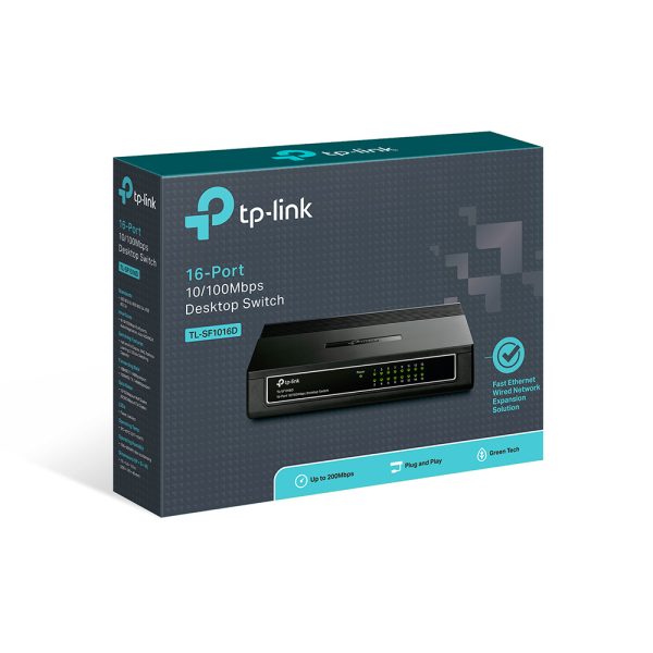 Tp-Link TL-SF1016D 16-Port 10/100 Mbps Switch (Plastik Kasa) - net.hub.0081