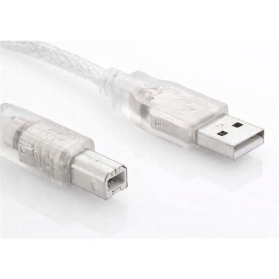 S-LINK SL-U2003 3m Şeffaf USB2.0 Yazıcı Kablosu - SL-U2003