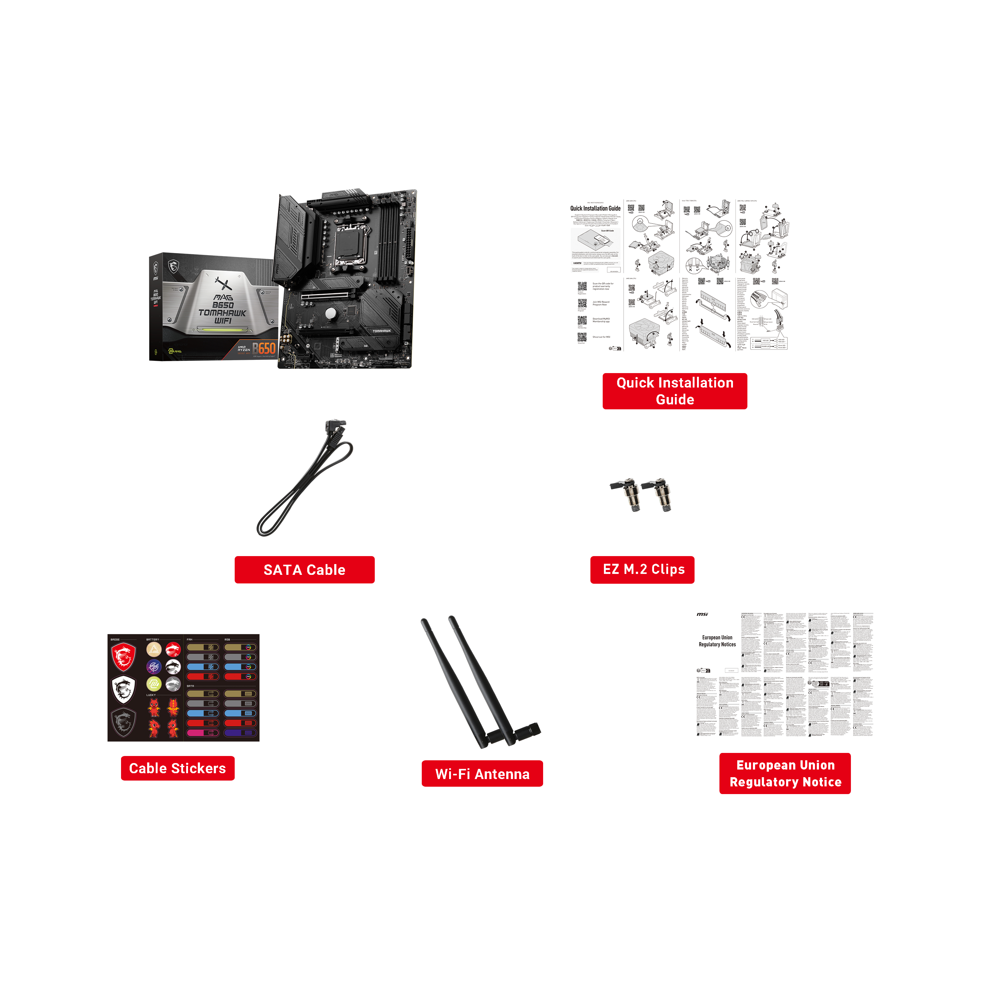MSI MAG B650 TOMAHAWK WIFI AM5 DDR5 6600(OC) HDMI DP M.2 2.5GLan WiFi 6E ATX - MAG B650 TOMAHAWK WIFI