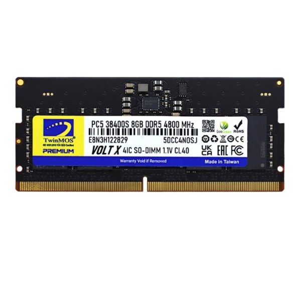 TwinMOS 8GB 4800MHz DDR5 CL40 SO-DIMM Ram (TMD58GB4800S40) - Bbi.Isl.Bel.Not.0041