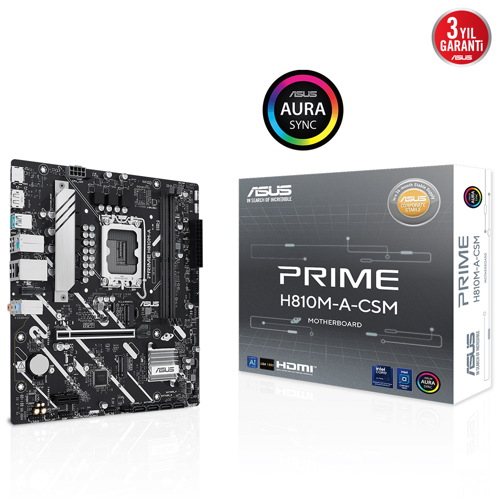 ASUS PRIME H810M-A-CSM H810 DDR5 (Vga Yok) GLan mATX HDMI DP M2 PS2 1851p Anakart - 39545