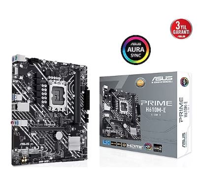 ASUS PRIME H610M-E-CSM H610 DDR5 Vga GLan mATX HD DP M2 RGB US3.2 1700p Anakart - 34886