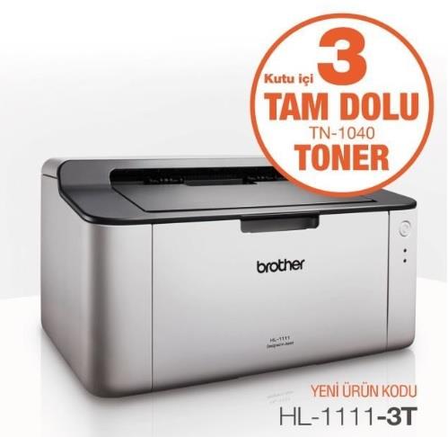 BROTHER HL-1111-3T Mono Lazer A4 Mono Usb Yazıcı 3 Tam dolu toner - 24409