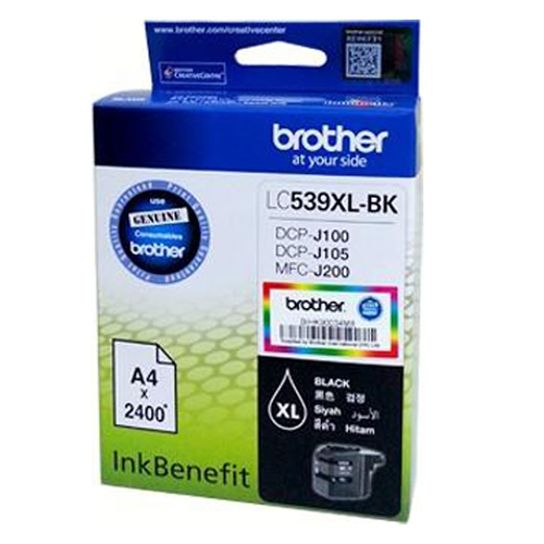 Brother Kartuş LC539XLBK Siyah 2400 Sayfa (DCP-J100 DCP-J105 MFC-J200) - tkt.inkk.bro.0026