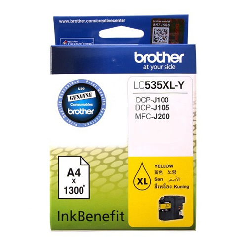 Brother Kartuş LC535XLY Sarı 1300 Sayfa (DCP-J100 DCP-J105 MFC-J200) - tkt.inkk.bro.0029