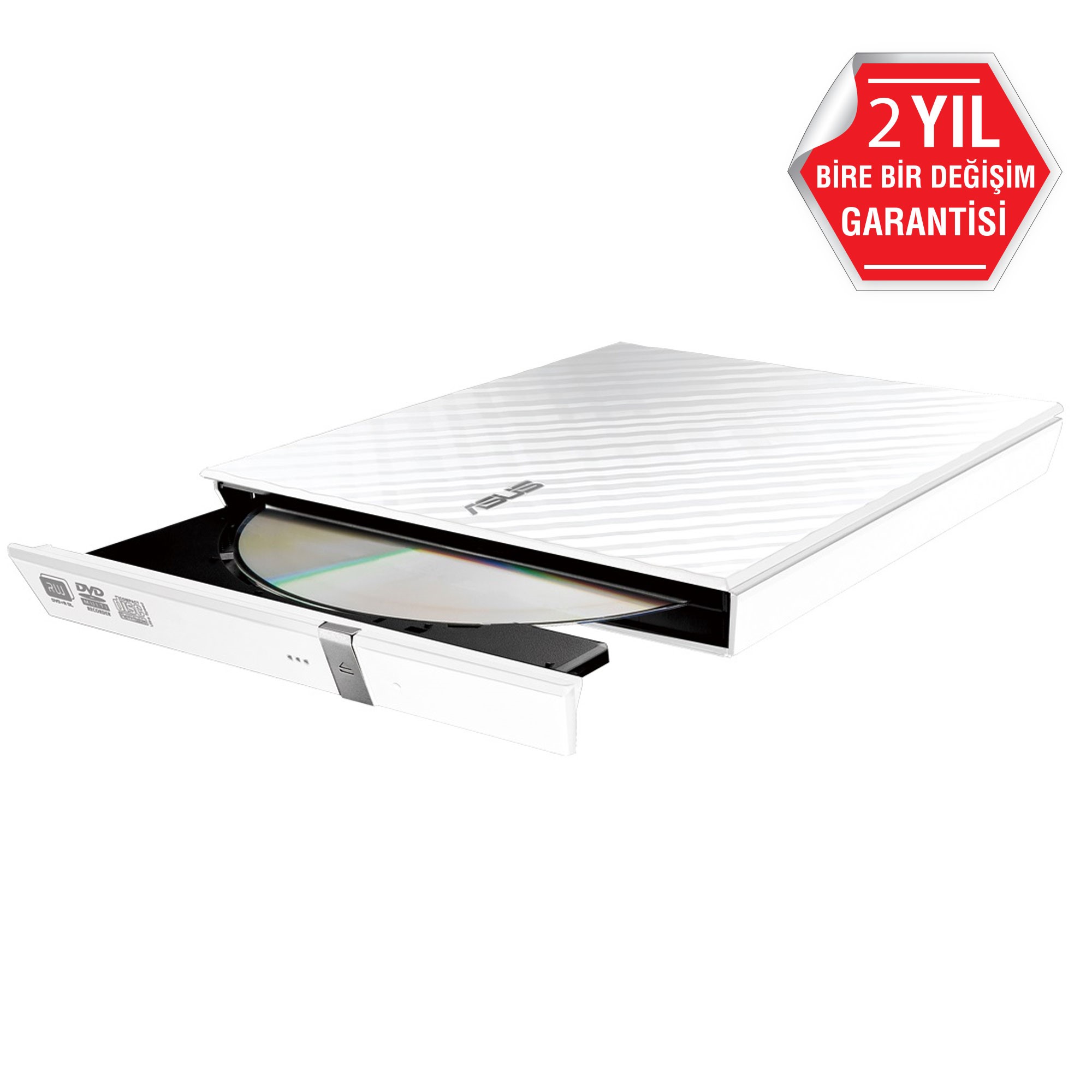Asus SDRW-08D2S-U Usb 2.0 Beyaz Slim External Dvd-RW Kutulu - 90-DQ0436-UA221KZ