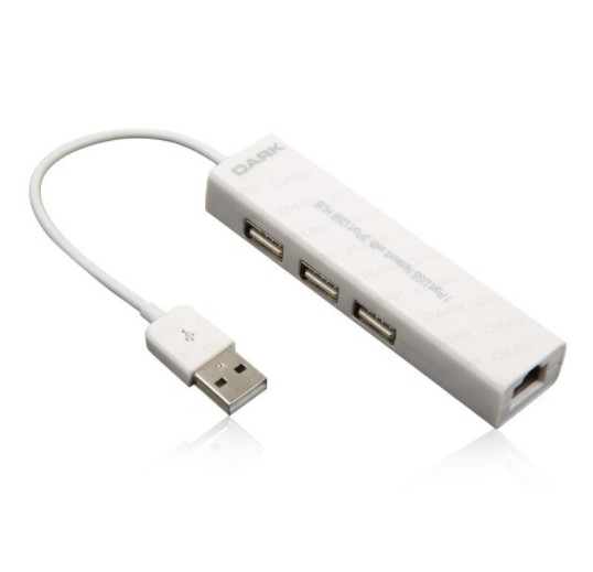 Dark Ethernet Girişli 3 Port USB 2.0 Hub Çoklayıcı [DK-AC-USB23L] - DK-AC-USB23L
