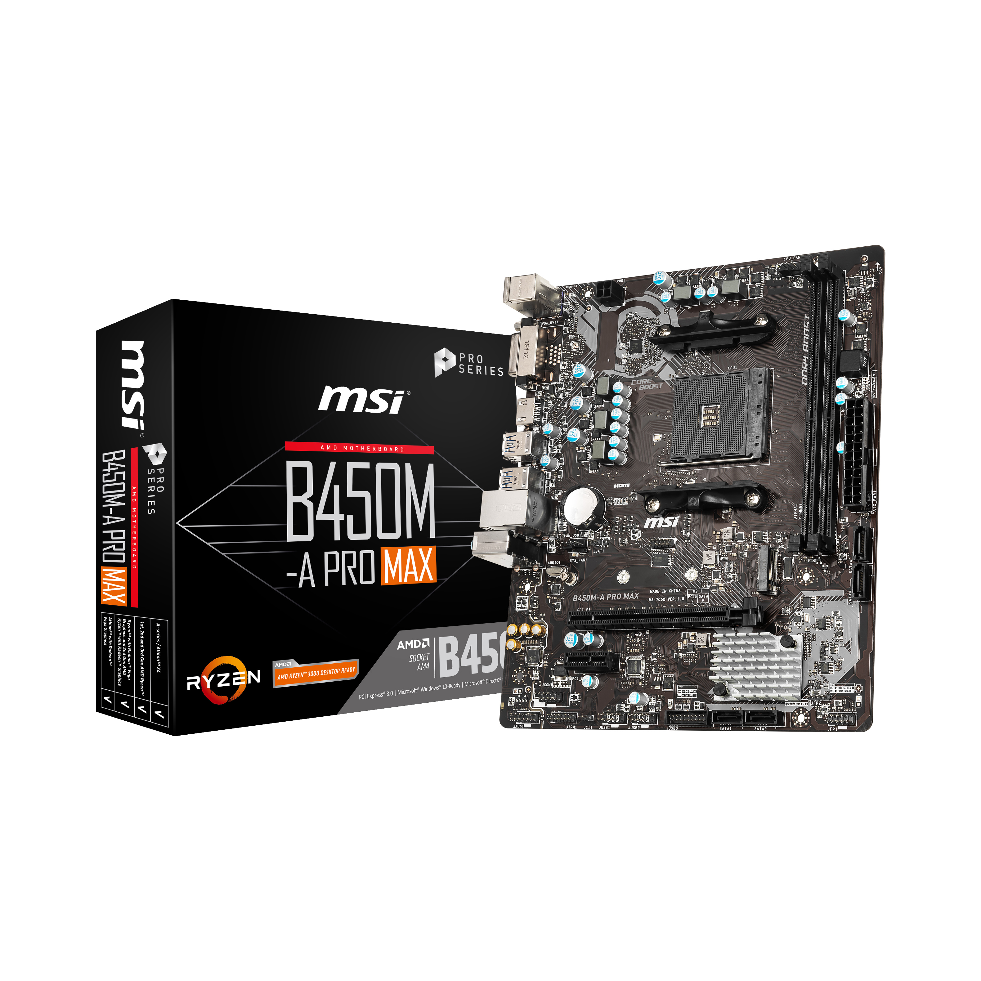 MSI B450M-A PRO MAX II AM4 DDR4 4133(OC) M.2 HDMI DVI mATX - B450M-A PRO MAX II