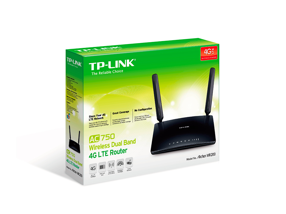 Tp-Link Archer MR200 4Port Wi-Fi Dual Band 3G/4G Router - Archer MR200