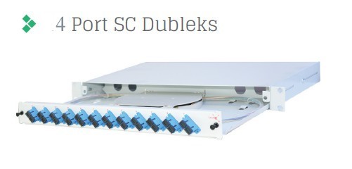 Full Set 4 Fiberli SM SC DX 1U Rack Tipi Fiber Panel - R1U19KZSCDX-04F