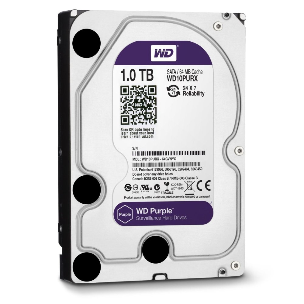 WD 1TB Purple 3.5" Sata3 5400Rpm 64MB 7/24 Güvenlik Hdd [WD10PURZ] - WD10PURZ