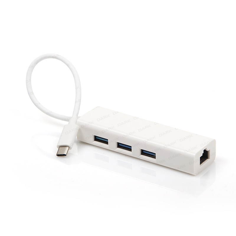 Dark USB3.1 Type-C - 3xUSB3.0HUB+ Gigabit Ethernet [DK AC U31X3GL] - DK-AC-U31X3GL