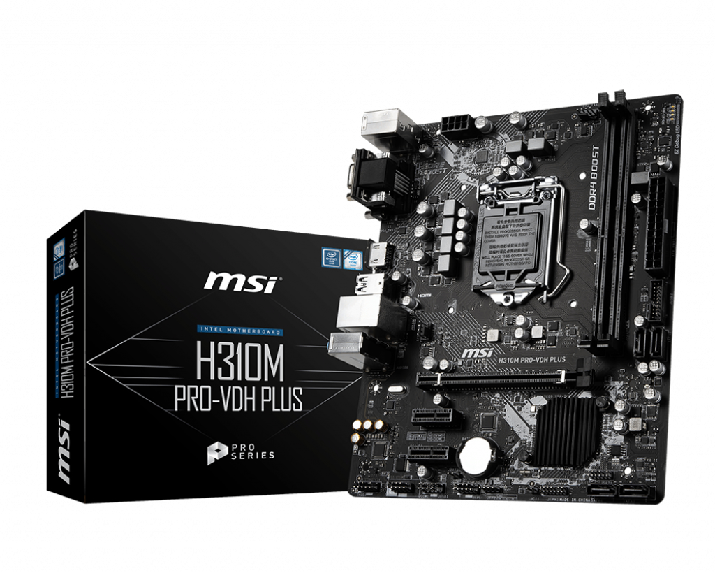 MSI H310M PRO-VDH PLUS LGA1151P8 Ses+GLan HDMI/DVI USB3.1 W7 - W10 mATX- H310M PRO-VDH PLUS MSI H310M PRO-VDH PLUS LGA1151P8 Ses+GLan HDMI/DVI USB3.1 W7 - W10 mATX - H310M PRO-VDH PLUS