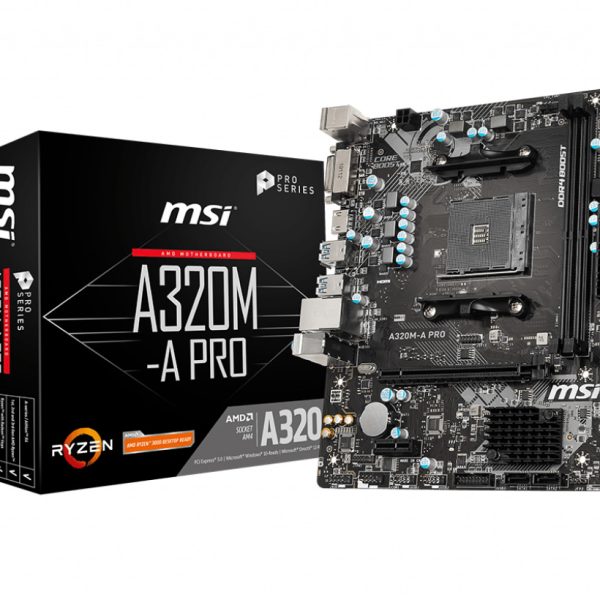 MSI A320M-A PRO AM4 DDR4 Ses+Glan Sata3 HDMI DVI USB3.2 mATX - A320M-A PRO