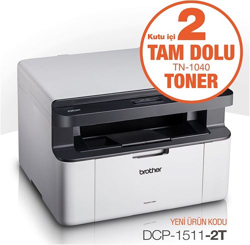 Brother DCP-1511-2T [Yaz-Tar-Fot ] Mono Lazer Yazıcı (2xTam Dolu Toner) - DCP-1511-2T
