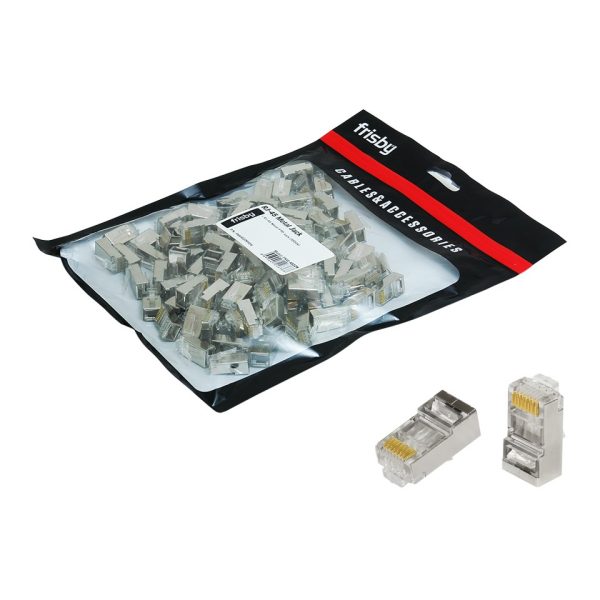 Frisby FNW-RJ4522N 100'lü Paket CAT6 Metal FTP Altın Uç Konnektör - netw.netak.0049