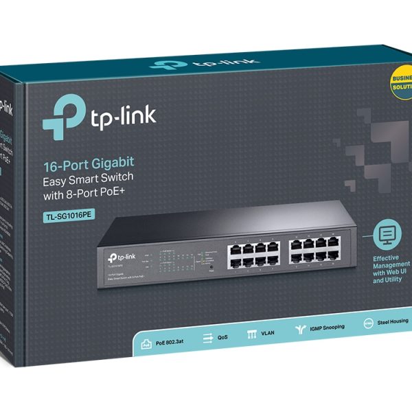 Tp-Link TL-SG1016PE 16-Port Gigabit Easy Smart Switch with 8-Port PoE+ (150W) - netw.poe.0041
