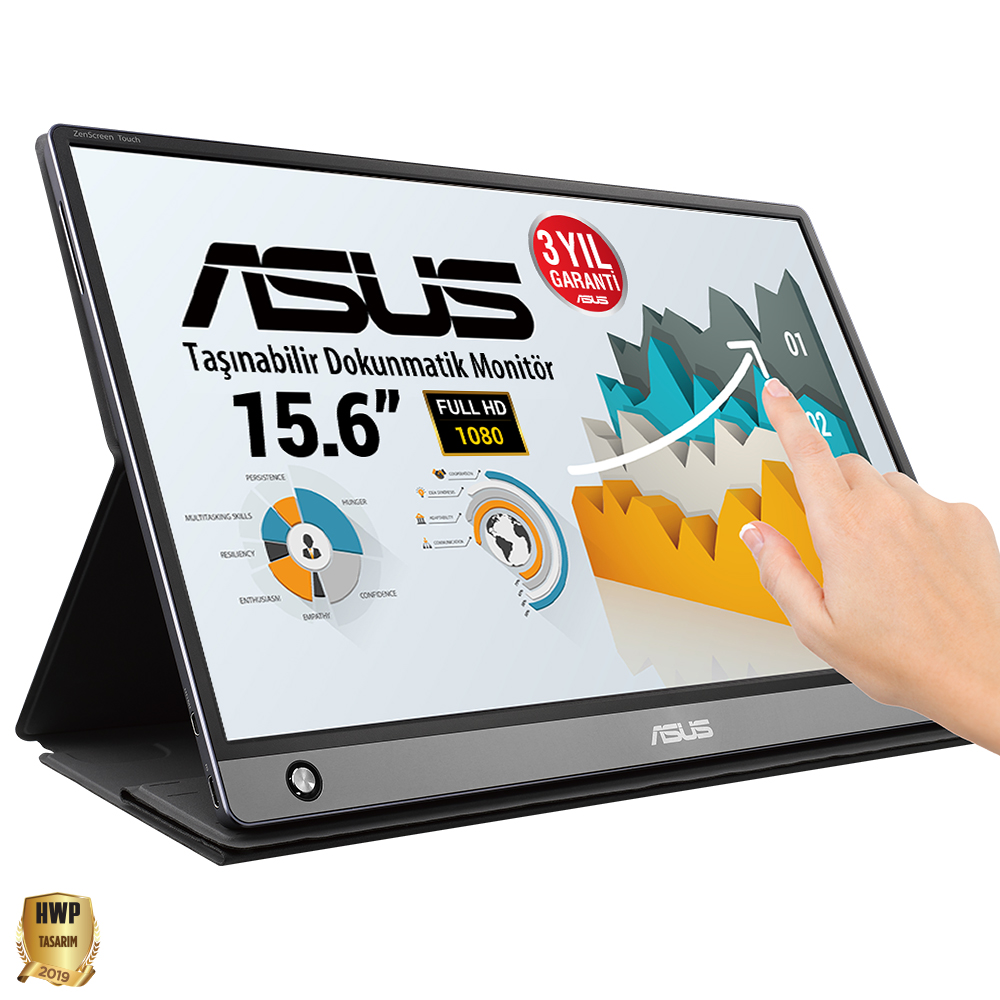 15.6" Asus MB16AMT 5ms MM USB Type-C Dokunmatik IPS Monitör - 90LM04S0-B01170