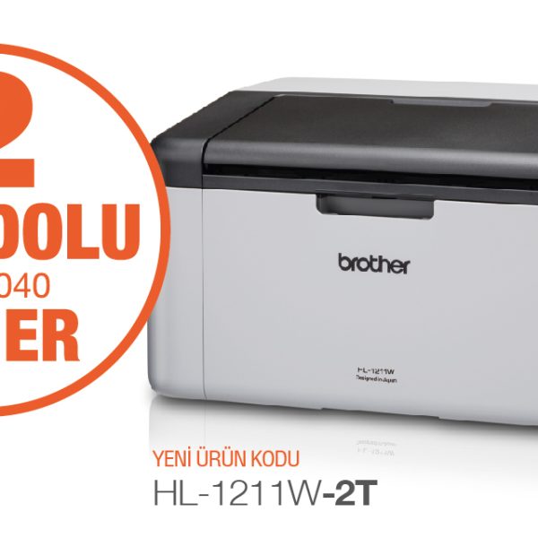 Brother HL-1211W-2T Mono Lazer Yazıcı Wi-Fi (2 Tam Dolu Toner) (A4) - bas.laz.siy.0019