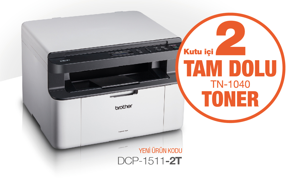 Brother DCP-1511-2T Çok Fonks. Mono Laser Yazıcı (2 Tam Dolu Toner) (A4) - bas.laz.off.0023