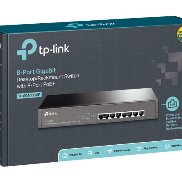 Tp-Link TL-SG1008MP 8-Port Gigabit Desktop/Rackmount Switch with 8-PortPoE+(153W - netw.poe.0054
