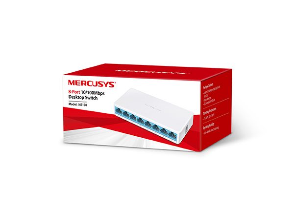 Tp-Link Mercusys MS108 8-Port 10/100Mbps Desktop Switch - netw.swit.swi.4852.0173
