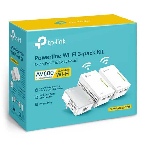 Tp-Link TL-WPA4220 TKIT AV600 Powerline N300 Wi-Fi ( 3X ) ( Powerline Adaptör ) - netw.apr.0166