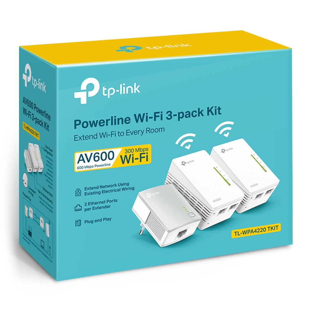 Tp-Link TL-WPA4220 TKIT AV600 Powerline N300 Wi-Fi ( 3X ) ( Powerline Adaptör ) - netw.apr.0166