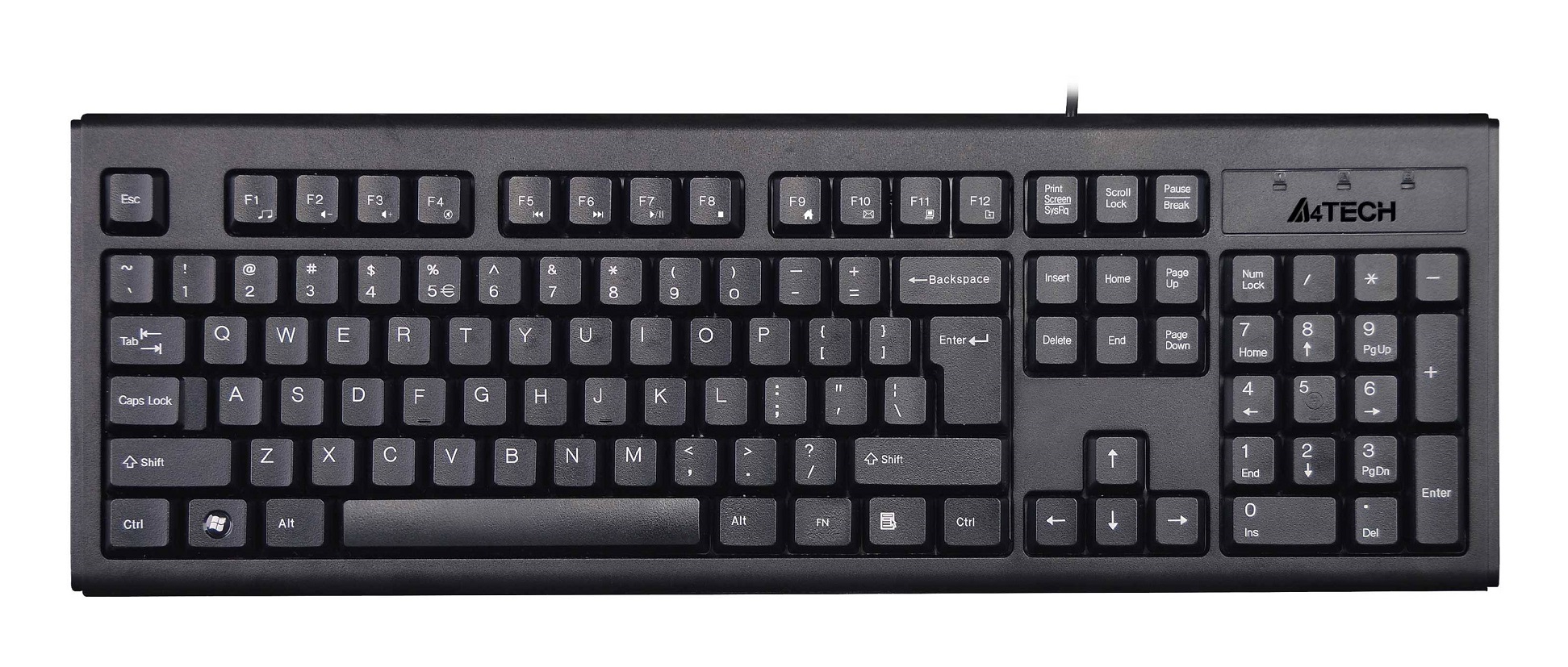 A4 Tech KM-720 Standart Q FN-Multimedya Klavye Siyah USB - cev.kla.0050