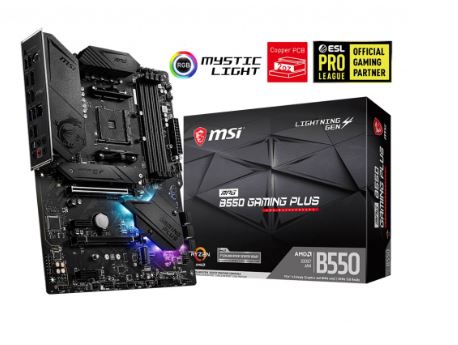 MSI MPG B550 GAMING PLUS AM4 DDR4 Ses+GLan HDMI DP M2 USB3.2 RGB ATX - MPG B550 GAMING PLUS