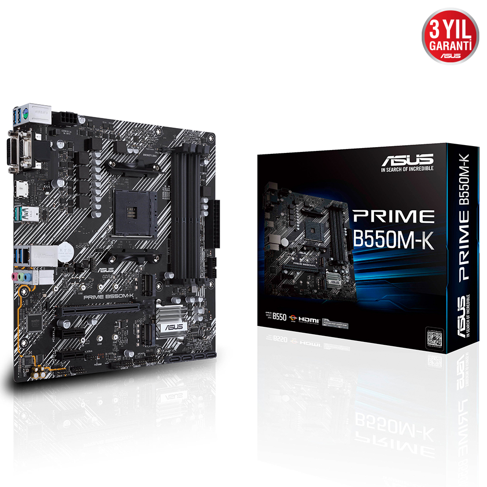 Asus PRIME B550M-K DDR4 4800 AM4 HDMI VGA DVI-D 2xM2 Usb3.2 mATX - 90MB14V0-M0EAY0