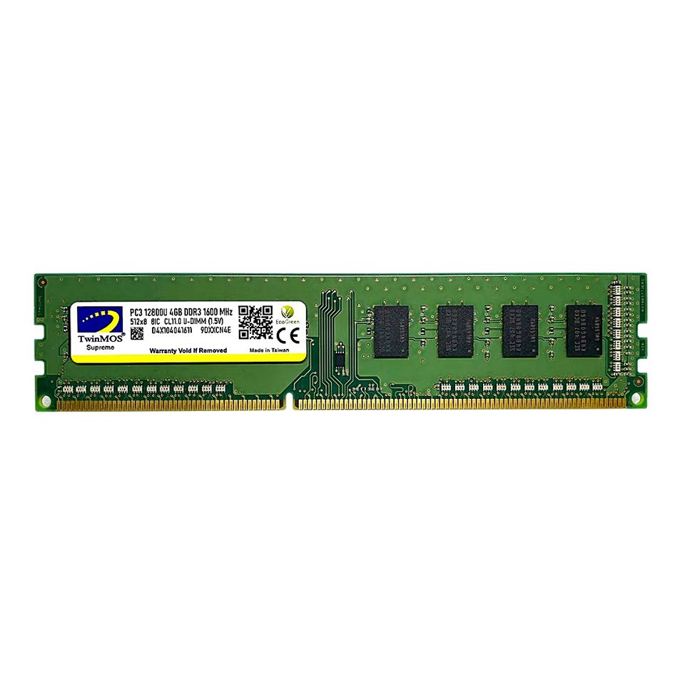TwinMOS 4GB 1600MHz DDR3 DIMM Ram 1.5V (MDD34GB1600D) - Bbi.Isl.Bel.Mas.0088