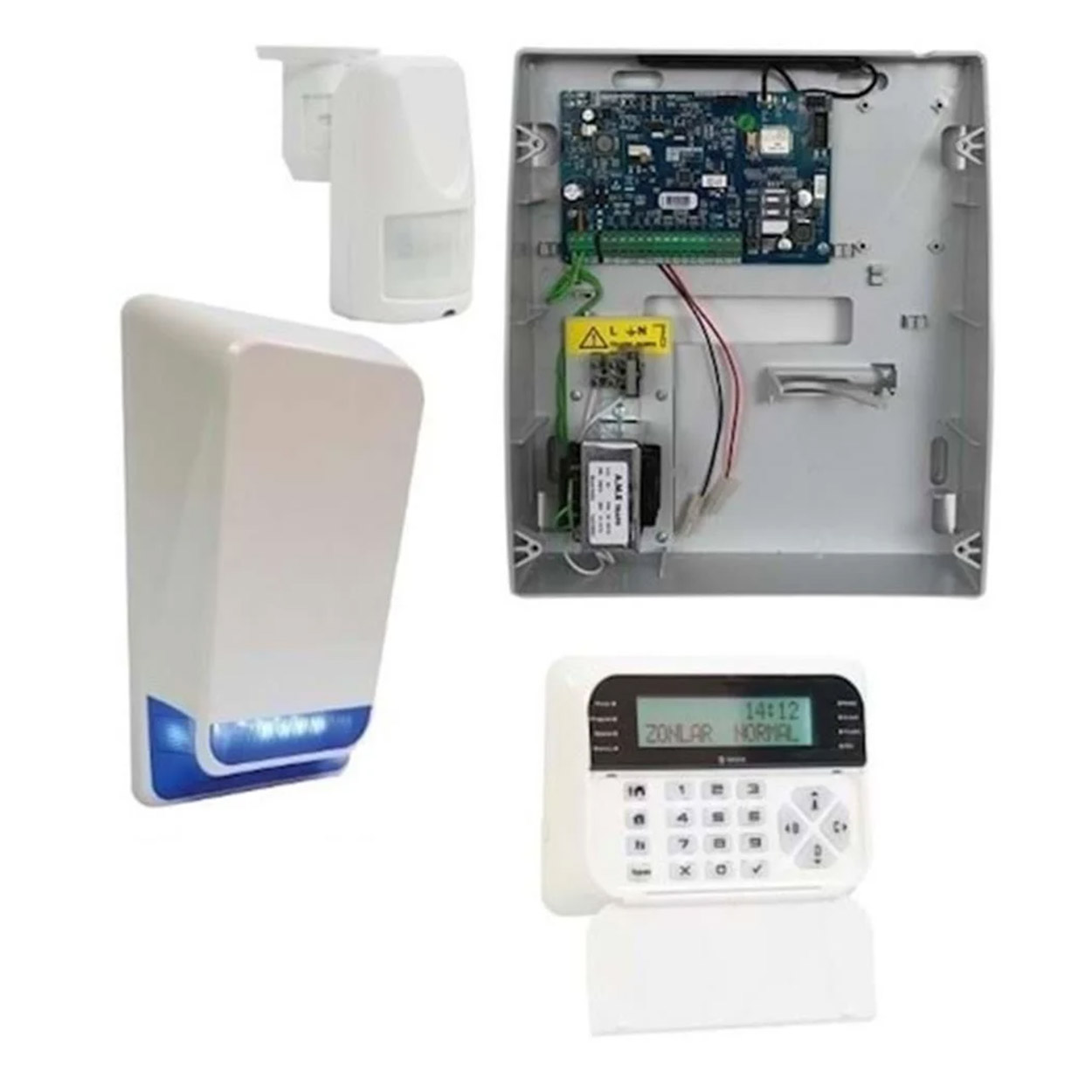 TEKNİM TSP-5334LCD Hırsız Alarm Seti (ETHERNET/NETWORK'lü + Akü Hariç) - TSP-5334LCD