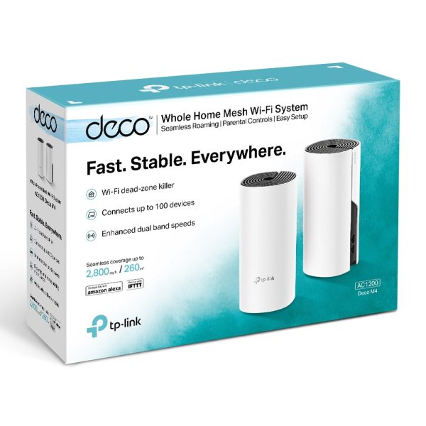 Tp-Link Deco M4(2-pack) AC1200 Whole Home Mesh Wi-Fi System (2X)(Menzil Genişlet - netw.apr.0174