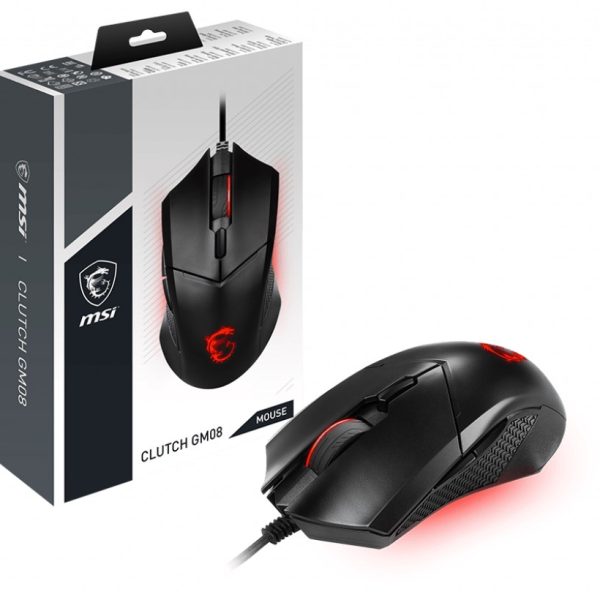 MSI GG CLUTCH GM08 4200 DPI GAMING USB Siyah Mouse - CLUTCH GM08