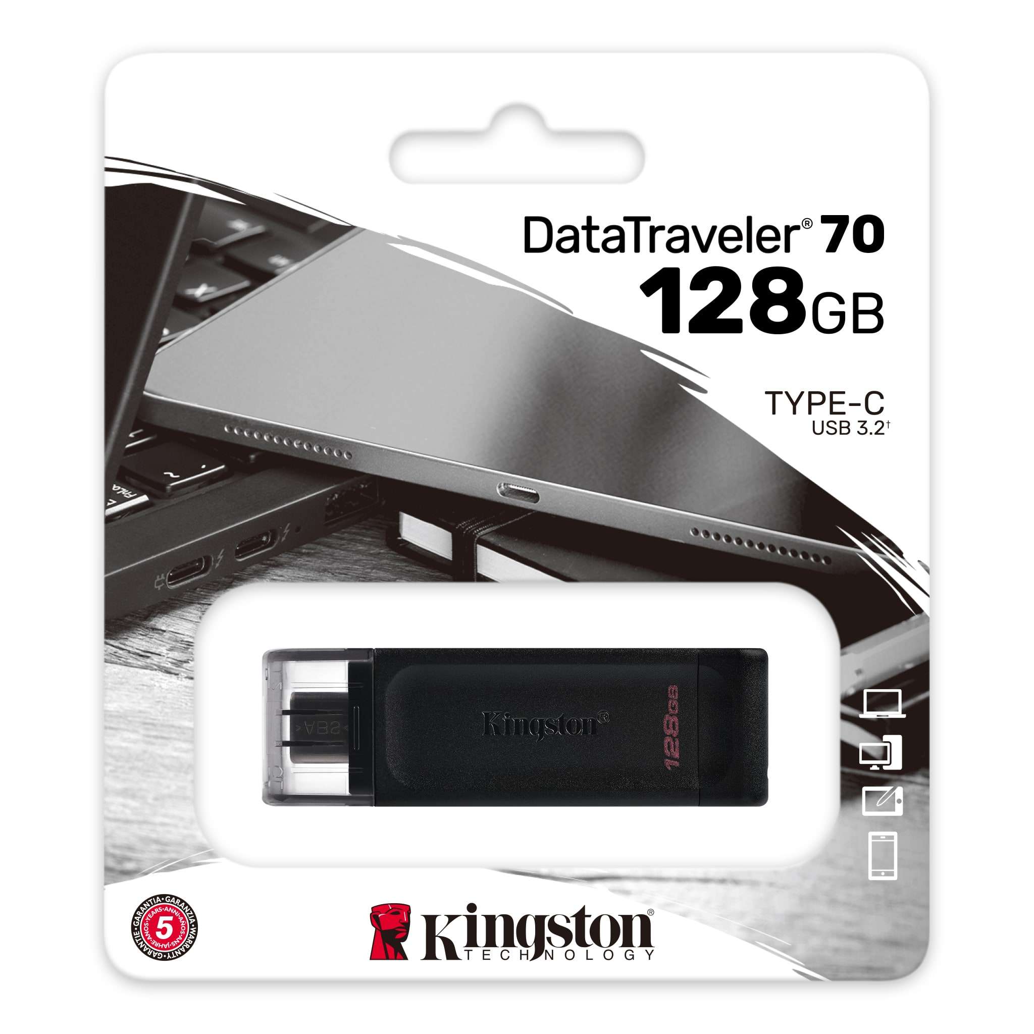 Kingston DT70 128GB DataTraveler70 Type-C 3.2 Gen1 (DT70/128GB) - cev.usb.0063