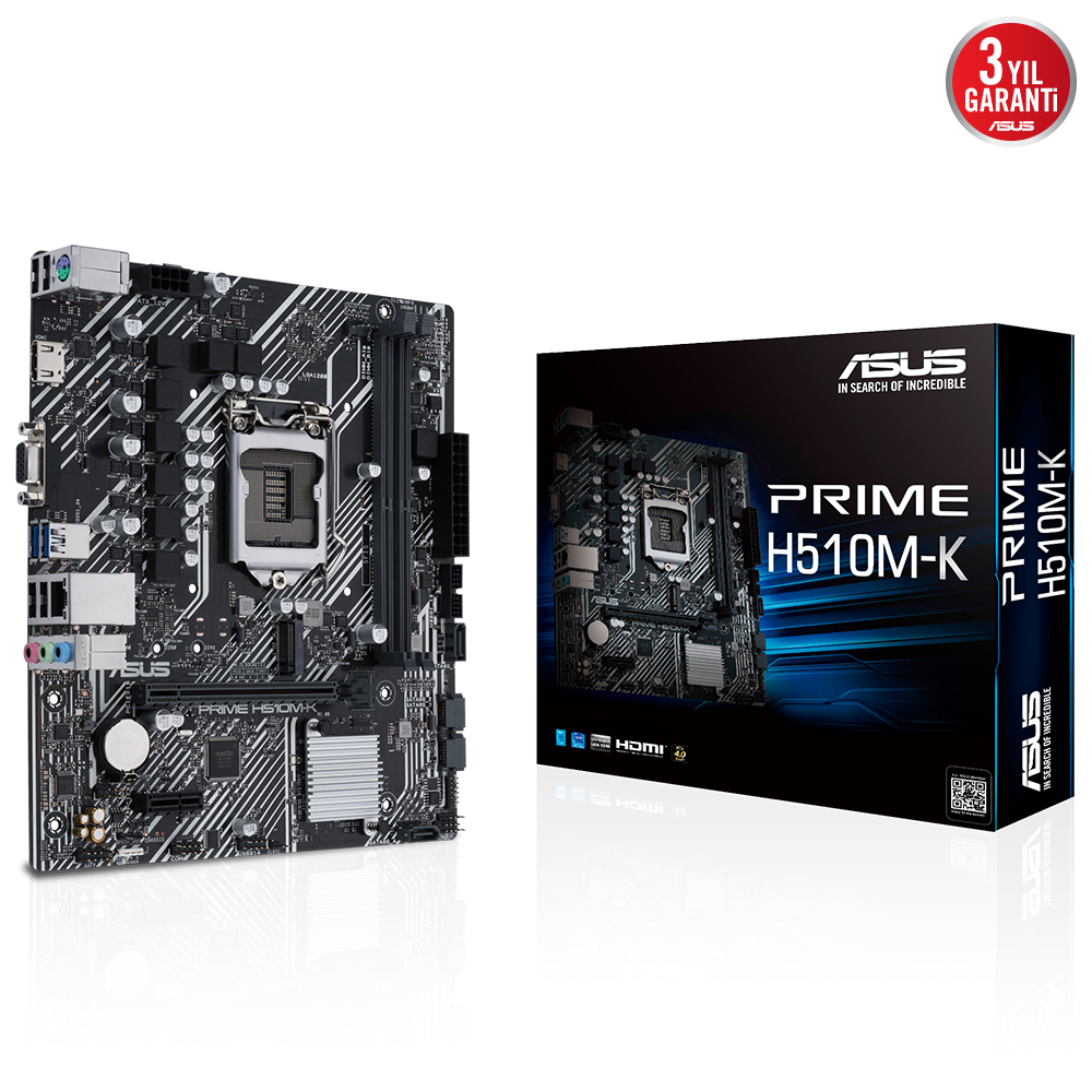 Asus PRIME H510M-K LGA1200P11 DDR4 Ses+GLan HDMI D-Sub M2 USB3.2 mATX - 90MB17N0-M0EAY0