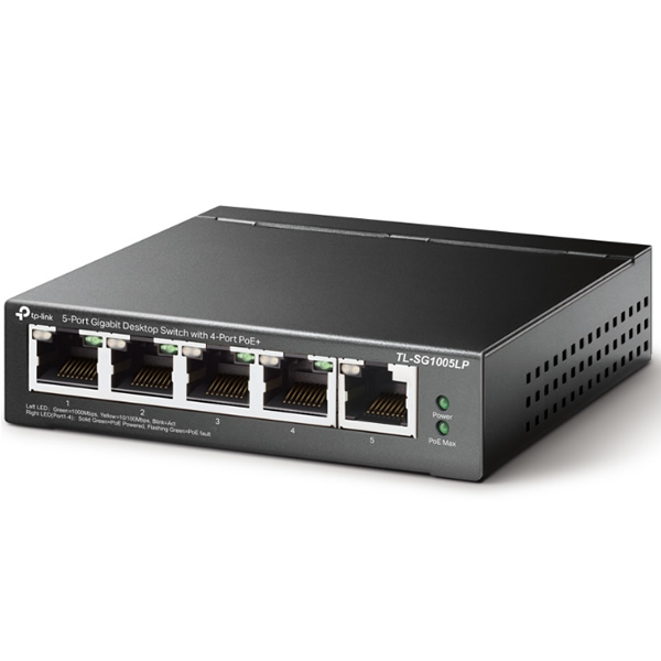 Tp-Link TL-SG1005LP 5-Port Gigabit Desktop Switch with  4-Port PoE+ (40W) - Net.Swi.Poe.Yok.0001