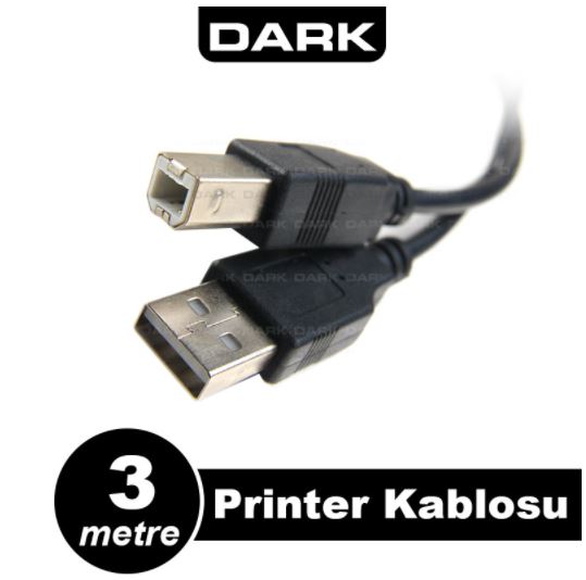 Dark 3 Metre Usb2.0 Printer ve Data Yazıcı Kablosu (B-Tip) (DK-CB-USB2PRNL300) - DK-CB-USB2PRNL300