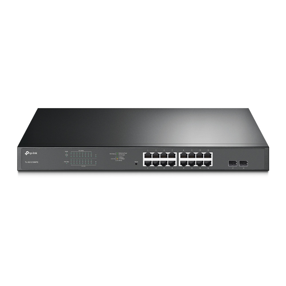 Tp-Link TL-SG1218MPE 18-Port Gigabit Easy Smart Switch 2-SFP 16-Port PoE+ (250W) - Net.Swi.Poe.Var.0003
