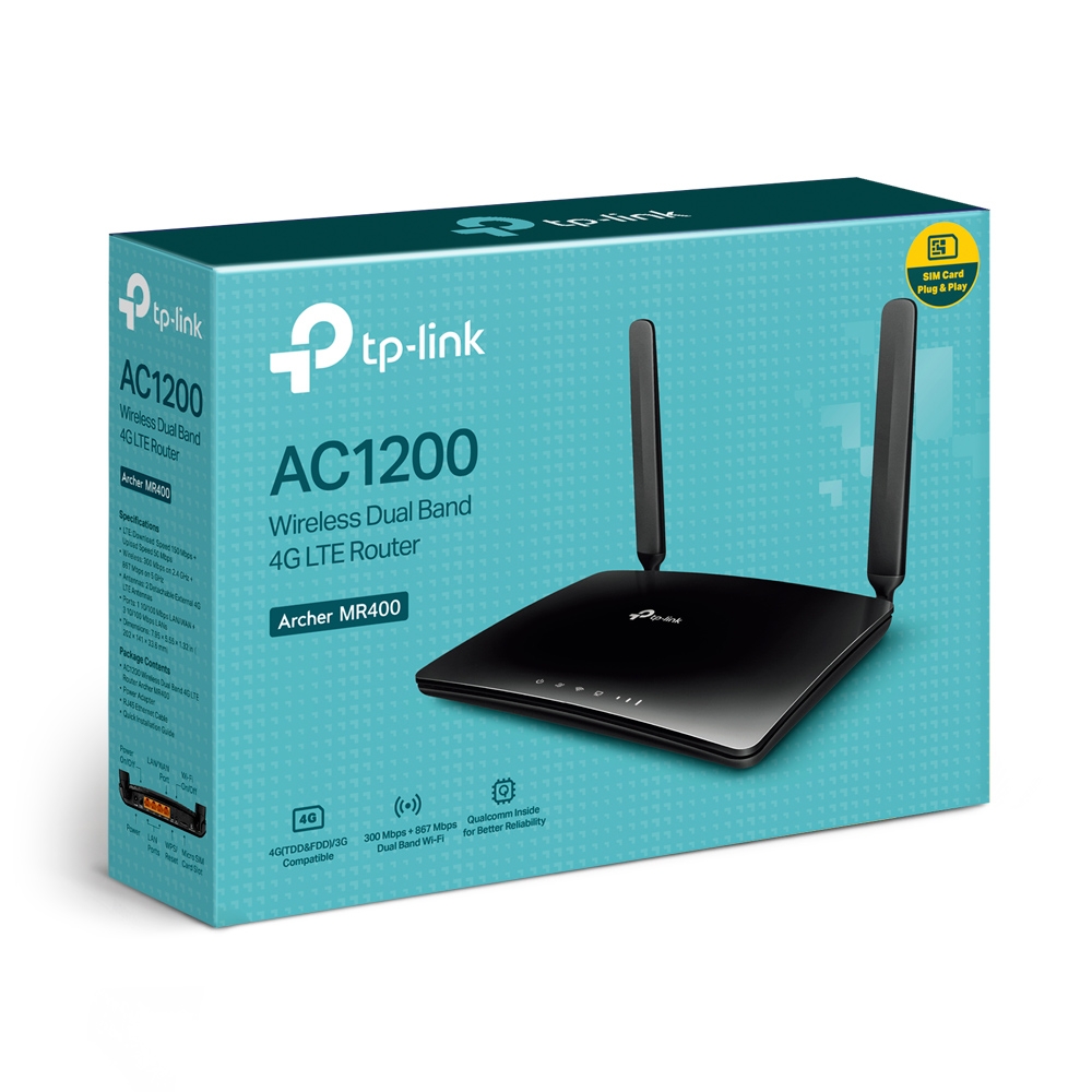 Tp-Link Archer MR400 AC1200 Wireless Dual Band 4G Router(Sim Kartlı)(Yönlendiric - Net.Acc.Rou.0006