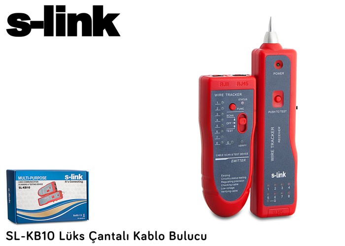 S-LINK SL-KB10 Lüks Çantalı Kablo Bulucu ve Tester - SL-KB10