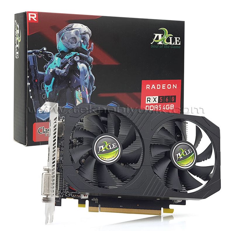 Axle 4GB RX 560 AMD GDDR5 128Bit Dual Fan HDMI DP DVI-D [AX-RX-560/4GD5P8DIP] - AX-RX-560/4GD5P8DIP