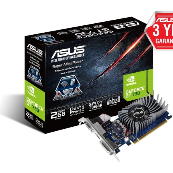 Asus 2GB GT730-SL-2GD5-BRK GDDR5 [64Bit] DVI/HDMI - 90YV06N2-M0NA00