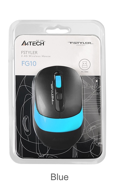 A4-Tech FG10 2000 DPI Kablosuz Mavi Mouse - FG10 Mavi