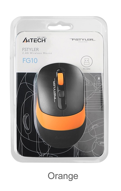 A4-Tech FG10 2000 DPI Kablosuz Turuncu Mouse - FG10 Turuncu